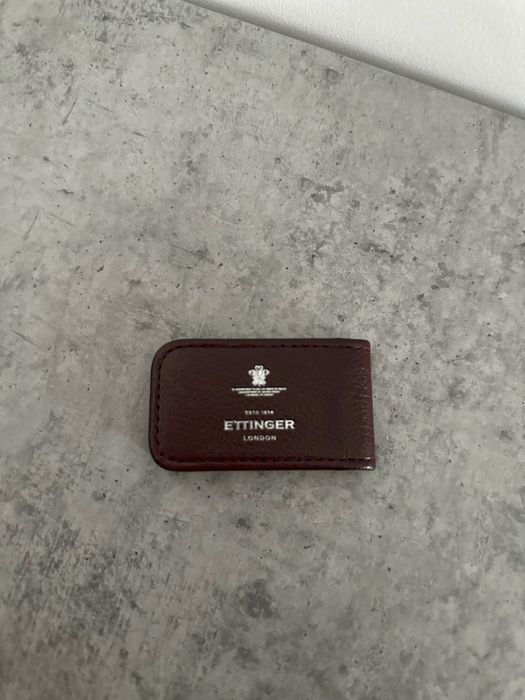 Кліпса зажим затискач для купюр магніт шкіра бордовий коричневий