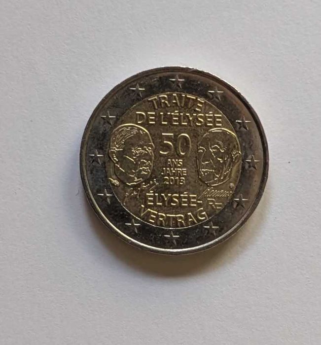 Moeda 2€ - França - 2013 - Tratado do Eliseu