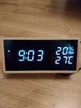 Zegar cyfrowy elektroniczny termometr Budzik Alarm Drewno USB LEDOWY