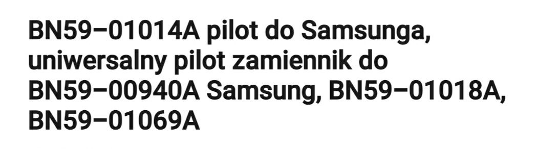 Pilot zamiennik dla Samsung Smart Tv