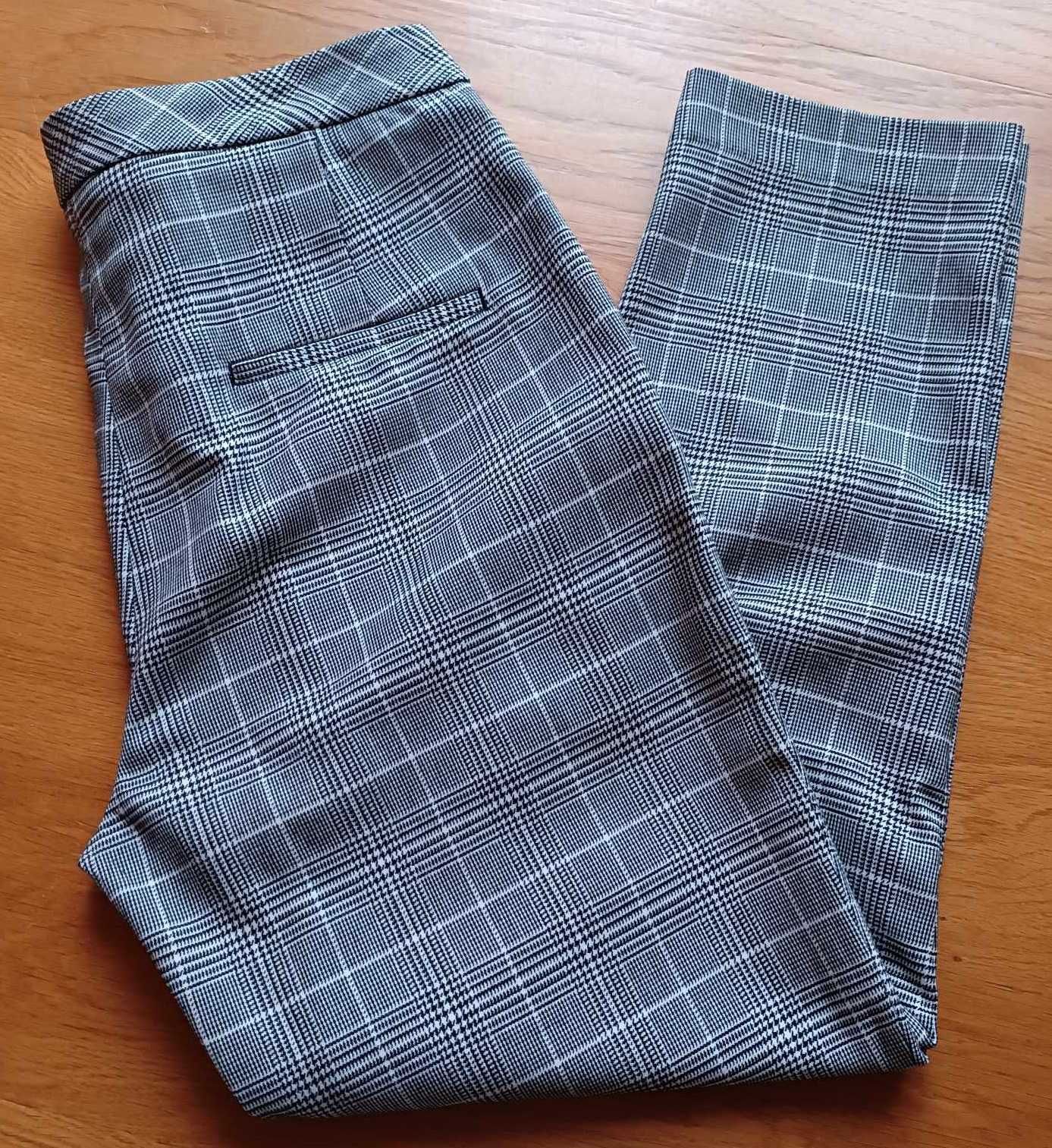 Spodnie damskie w elegancką kratkę., H&M, rozmiar 38/M