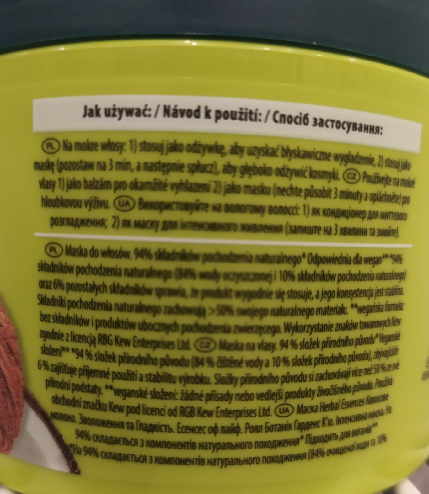 Okazja!!! HERBAL ESSENCES COCONUT MILK Nawilżająca maseczka do włosów