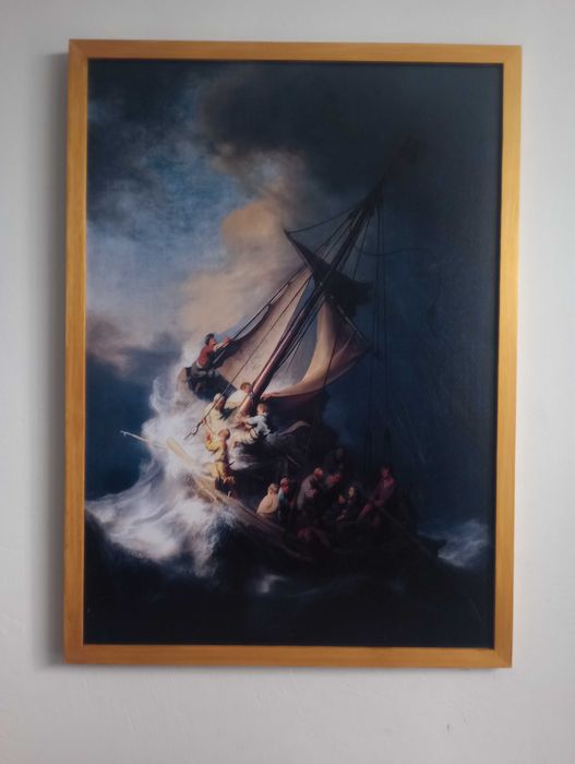 Obraz na płótnie - Burza na Jeziorze Galilejskim, Rembrandt, 50x70cm