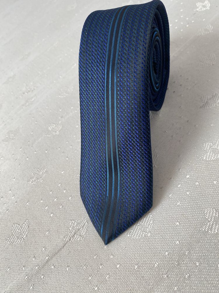 Krawat męski granatowy 5 cm elegancki