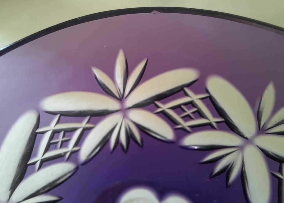 Huta Józefina Szklarska Poręba Fioletowy Kielich do Wina ok 1920