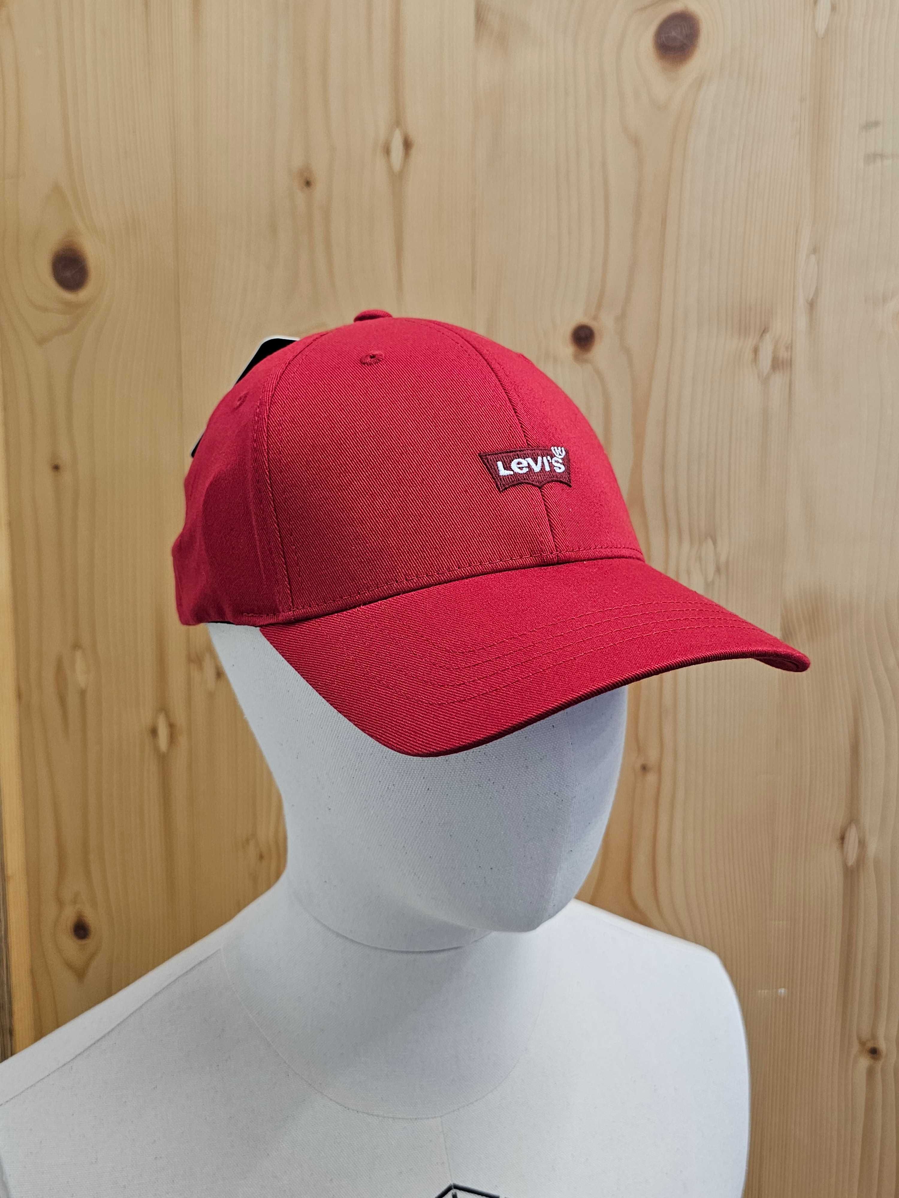 Czapka z daszkiem Levi's z haftowanym logo kolor czerwony baseball
