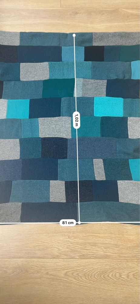 Koc patchwork wełniany Re-gatki 100x80