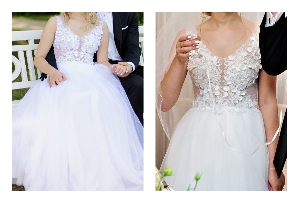 Suknia ślubna adria 36 dwa welony welon długi piękna zwiewna