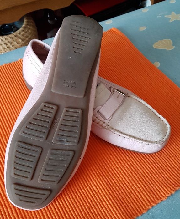 Brazylia, Mokasyny 37/38 (r. 4,5) skora, pudrowy róż, Made in Brasil