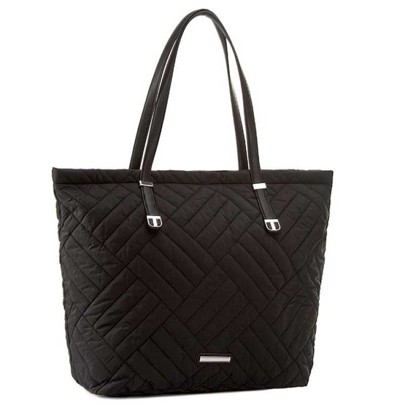 Tommy Hilfiger - pikowana torba shopper czarna