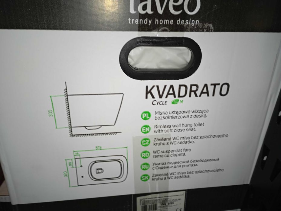 Zestaw podtynkowy stelaż + Miska WC Kvadrato Cycleon z deska