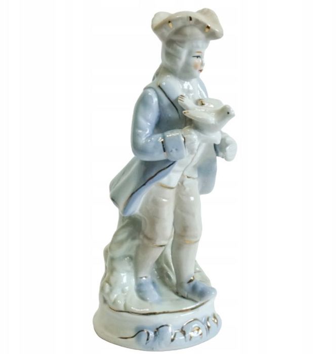 Antyczna Figurka Porcelanowa - Mężczyzna z Gołębiem