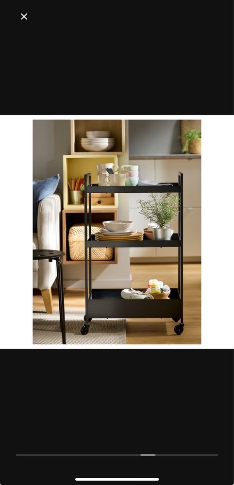 Nissafors: Carrinho preto do Ikea | 50.5x30x83cm