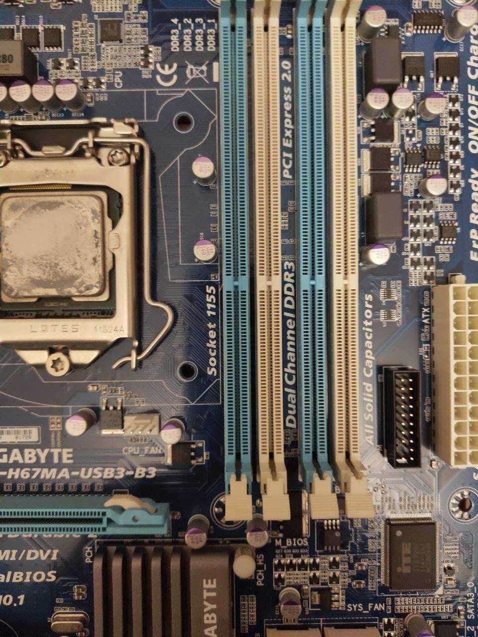 Материнская плата сокет 1155 GIGABYTE GA-H61M-DS2V, GA-H67MA-USB3-B3