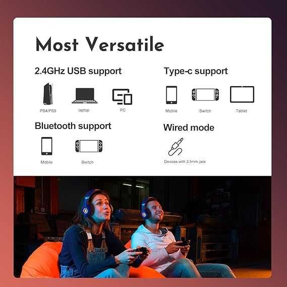 Bezprzewodowe słuchawki do gier Ozeino ZW1S