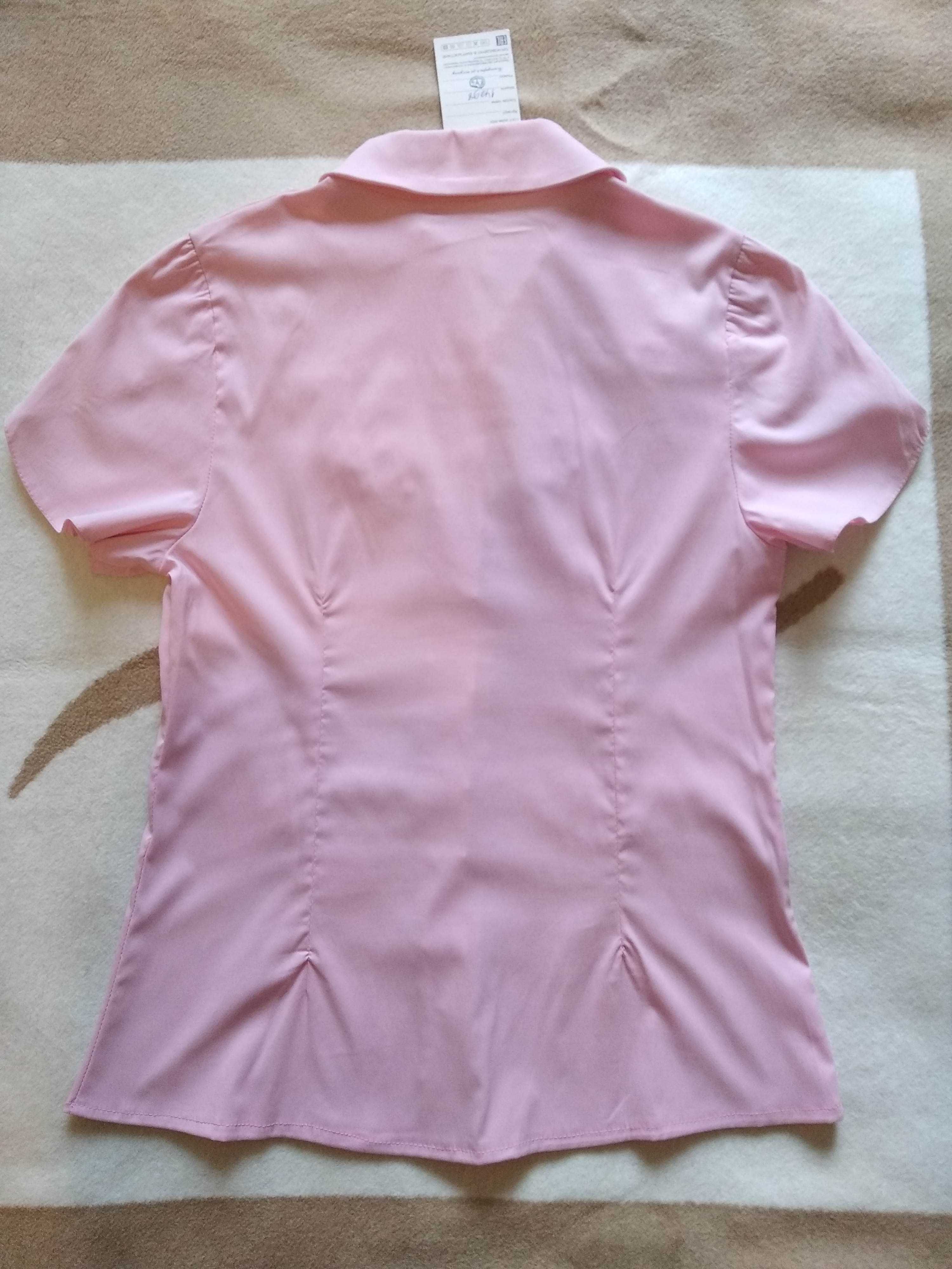 Блузка школьная розовая, короткий рукав, р-р 42