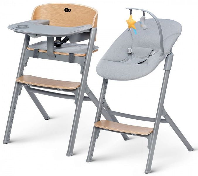Kinderkraft Livy Wood Krzesełko do karmienia z leżaczkiem Calmee Nowe