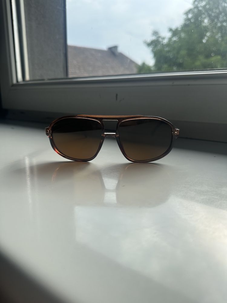 Okulary pilotki piękny brąz