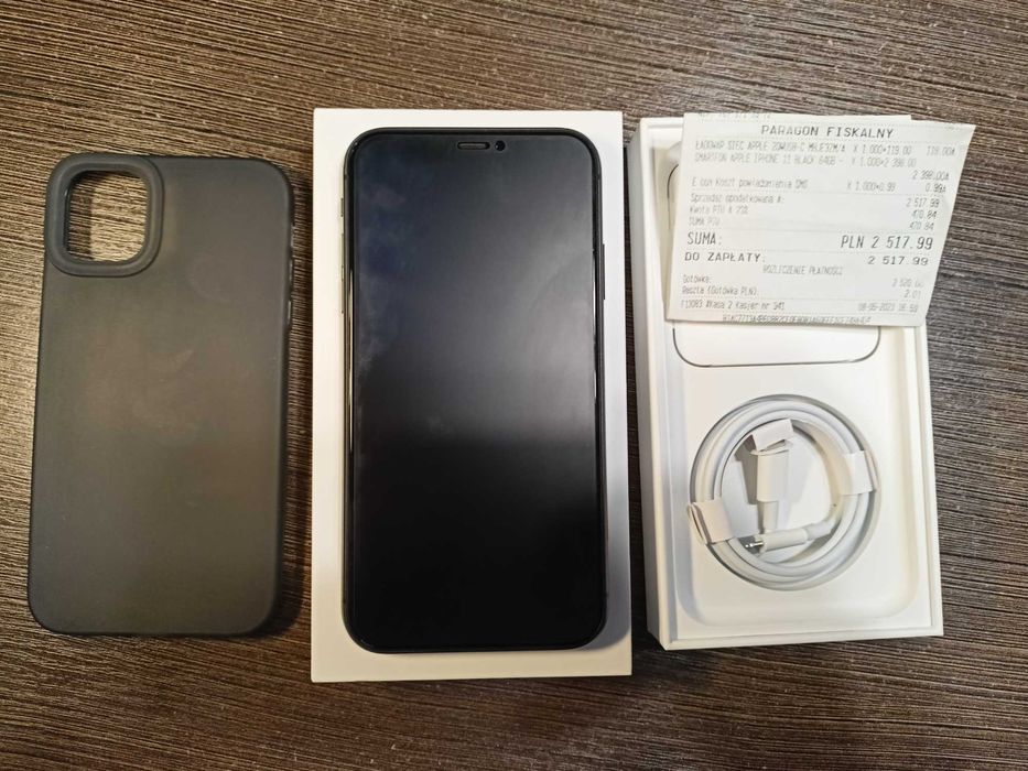 iPhone 11 - 64gb - czarny - Full oryginalny - pudełko + dowód zakupu