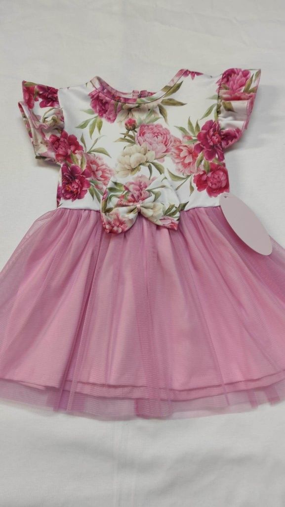 Sukienka tiulowa w kwiaty rozmiar 68
