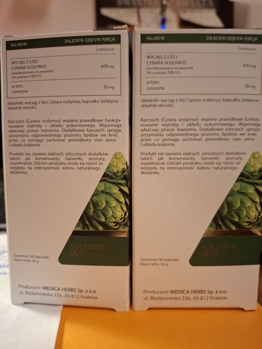suplement diety karczoch,  dw.03.2027