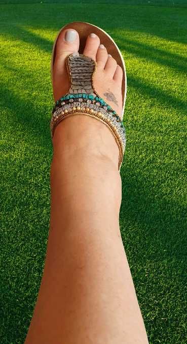 Chinelos Boho FootBed com Missangas