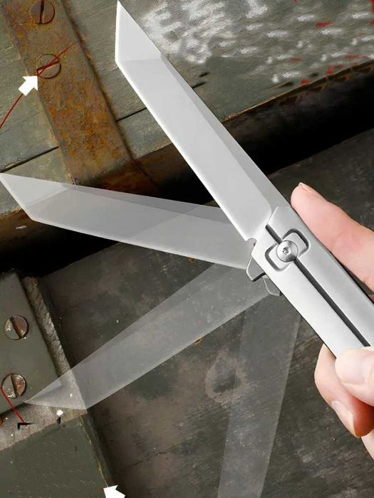 NÓŻ składany taktyczny EDC z ostrzem Tanto lekki, blokada stal D2 NS19