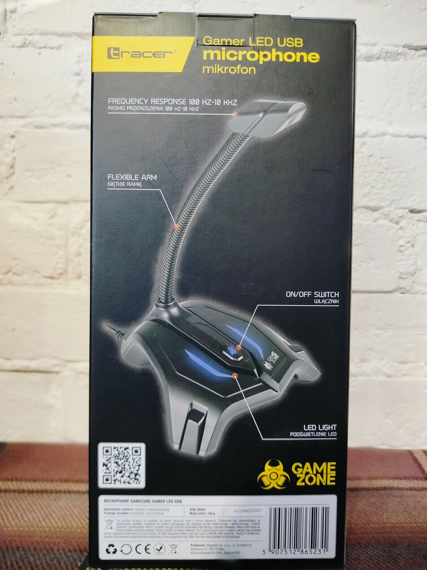 mikrofon Tracer Gamer LED USB