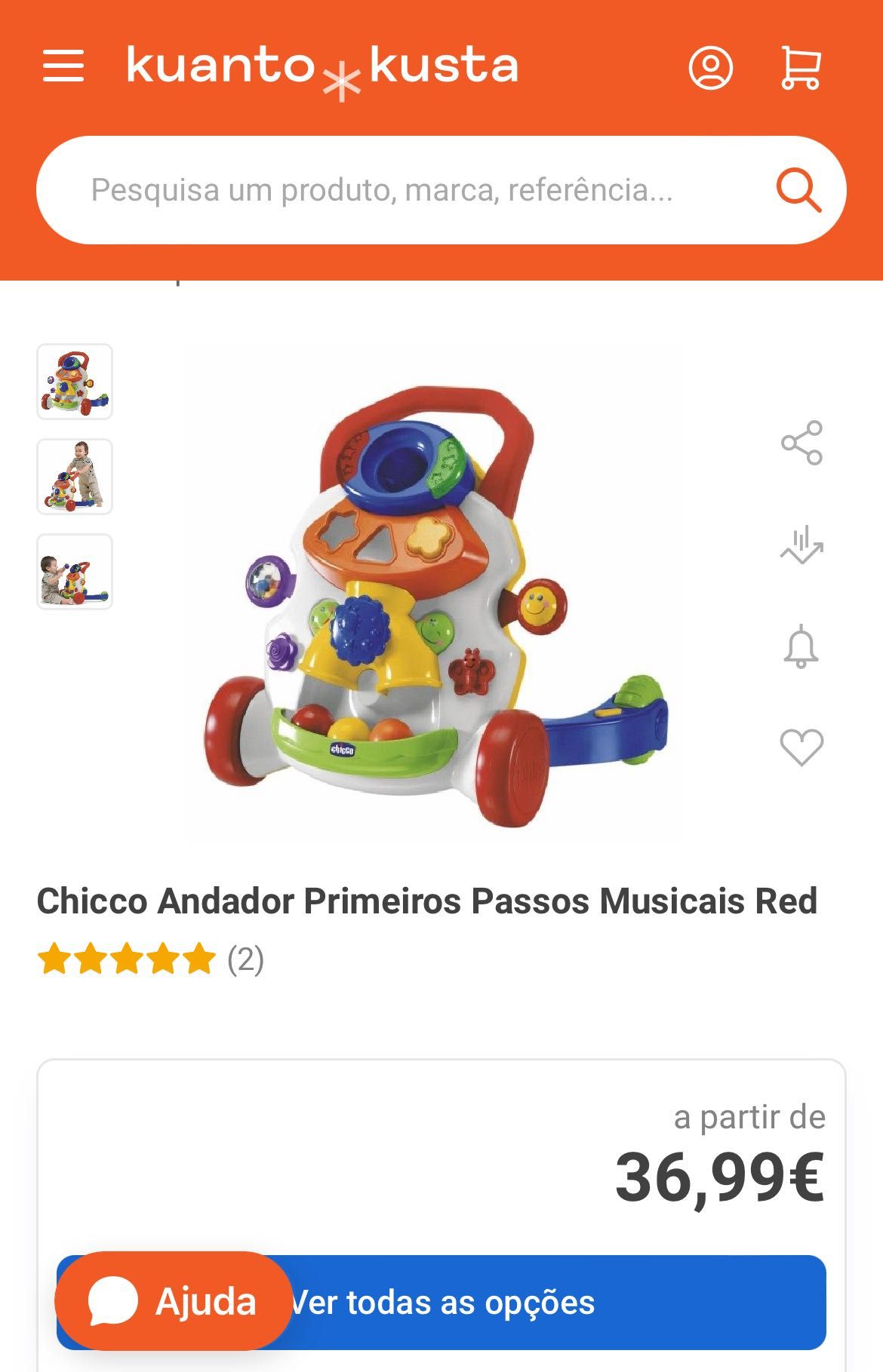 Chicco Andador Primeiros Passos Musicais Red