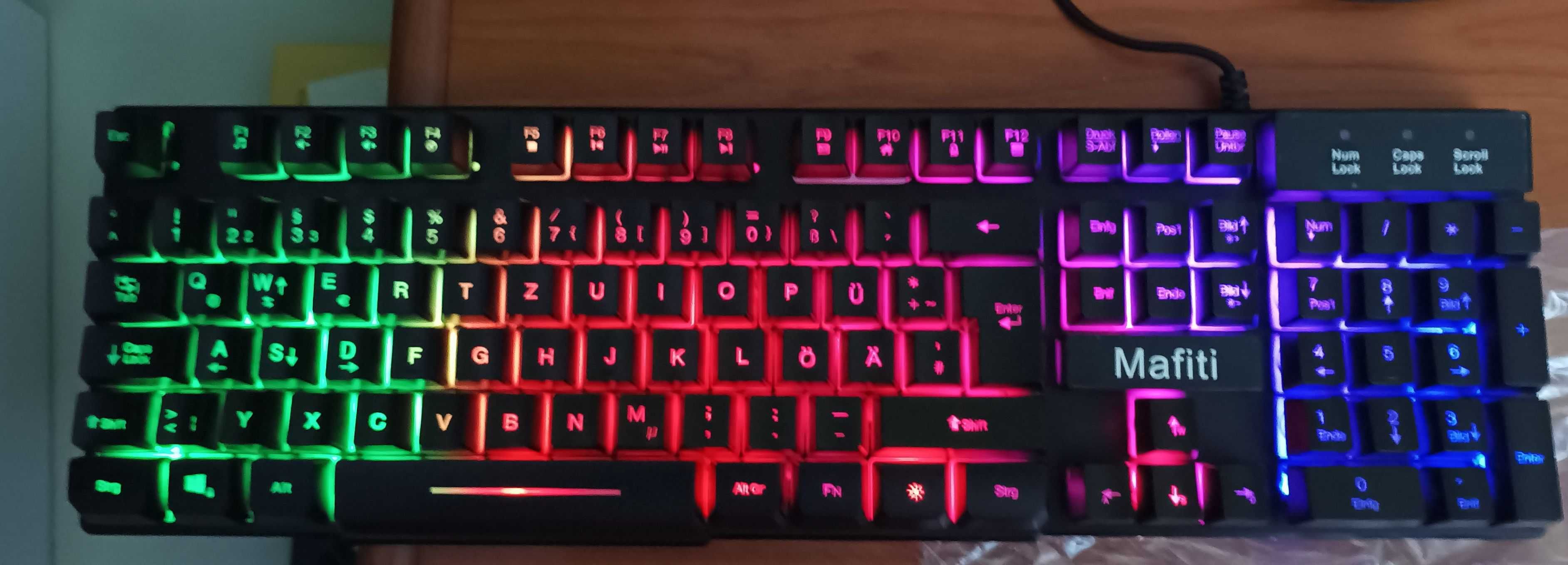 CONJUNTO Teclado Rato Mafiti Rgb Com Fio