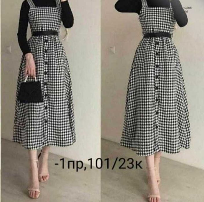 Сарафан в гусячу лапку