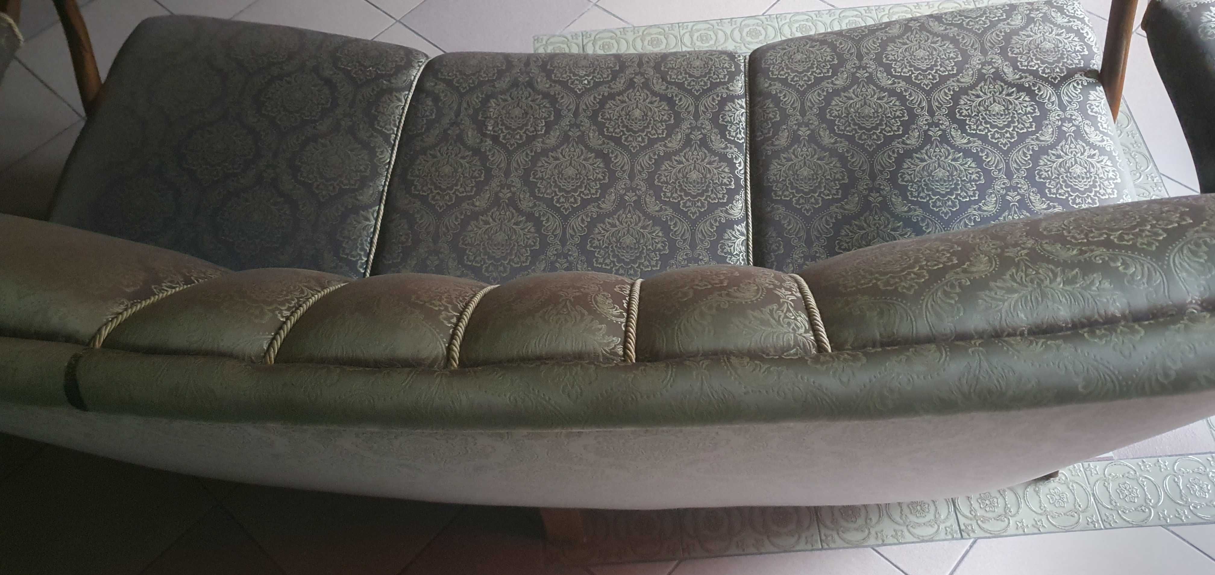 Sofa, antyk, tapicerka czarno złota