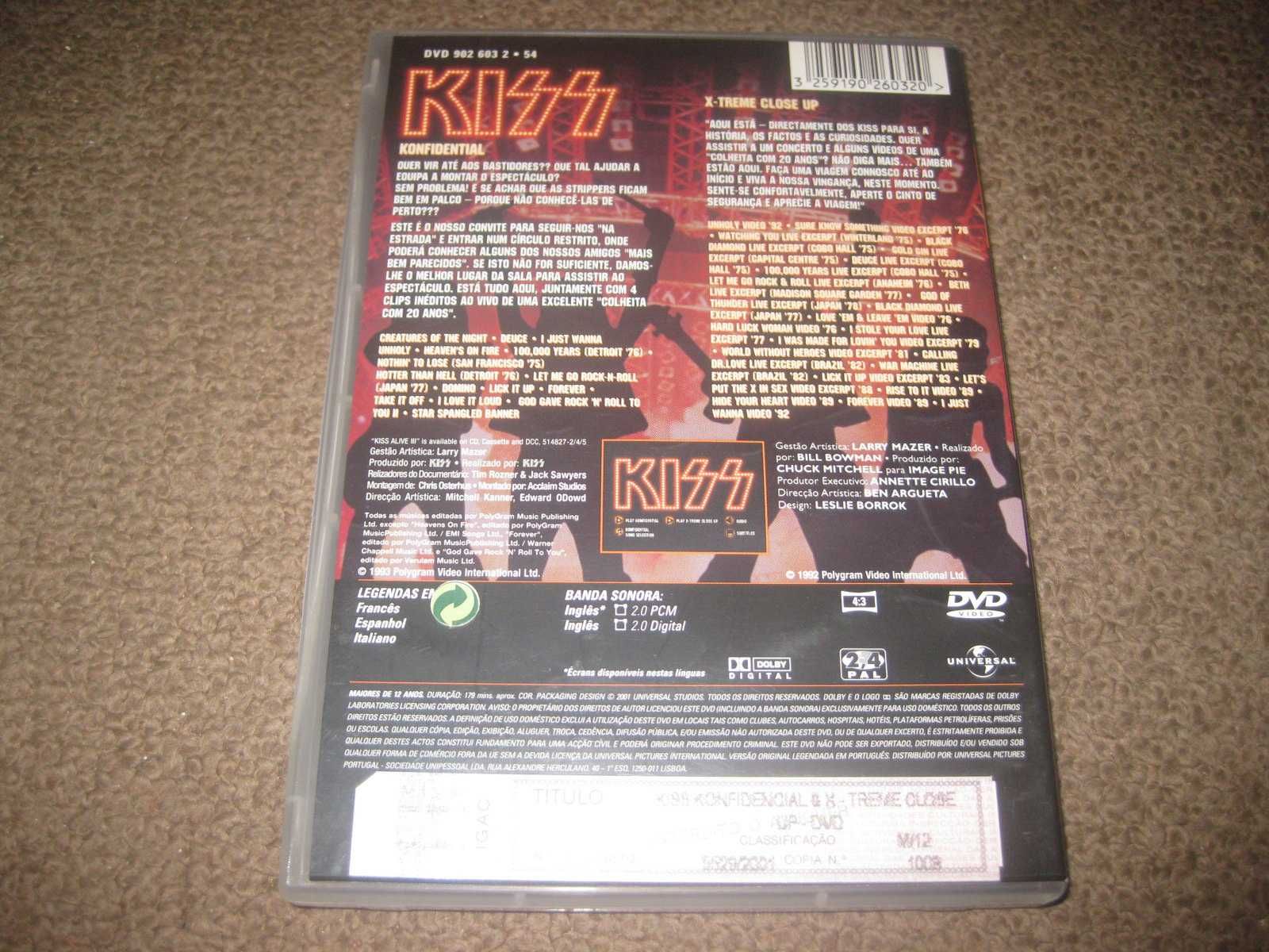 DVD Musical dos Kiss "Konfidential & X-Treme Close Up"