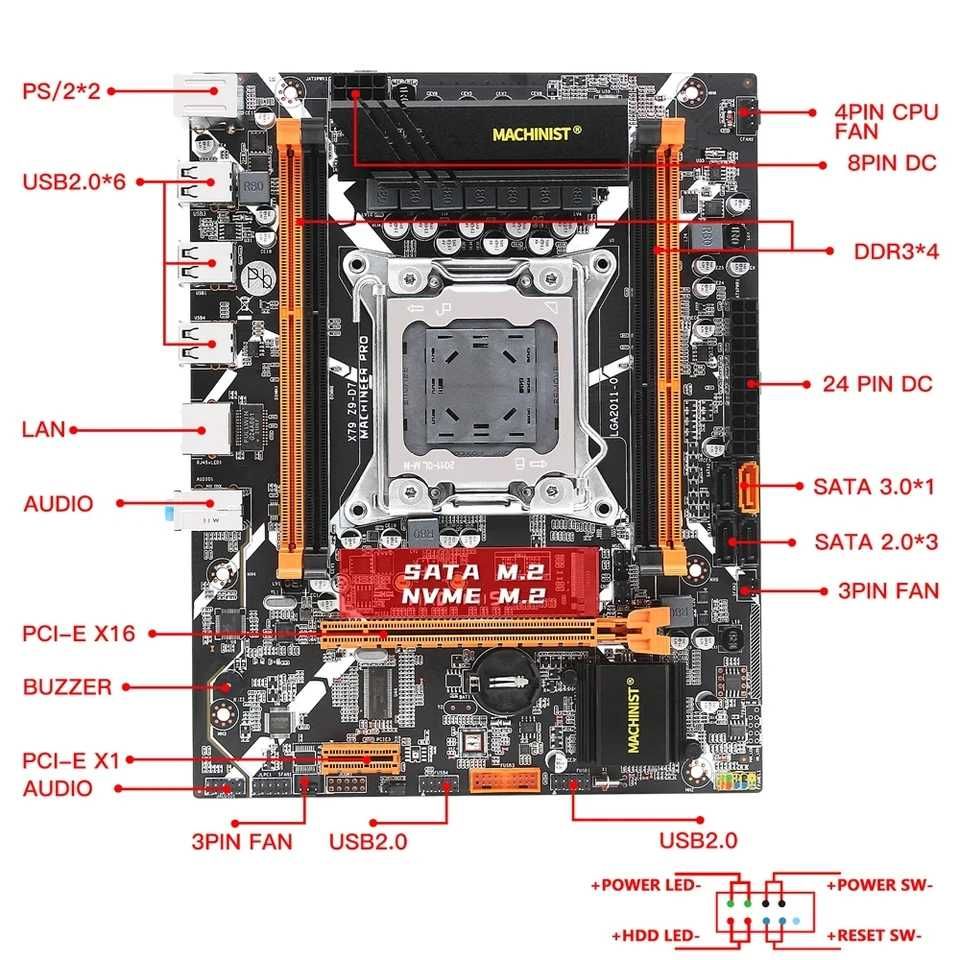 Игровой комплект 8/12/14 ядер 2670V3 2680V4 16GB SSD 128GB i5 i7