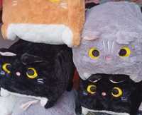 Kot pluszowy ,  poduszka, kwadratowa  puff  wys  25 cm