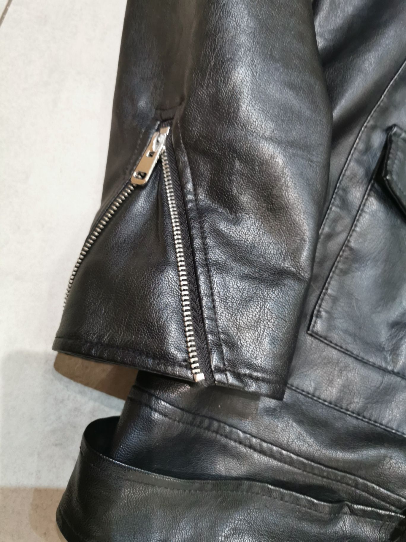 Kurtka ekoskóra ramoneska Czarny missguided tall  40 L