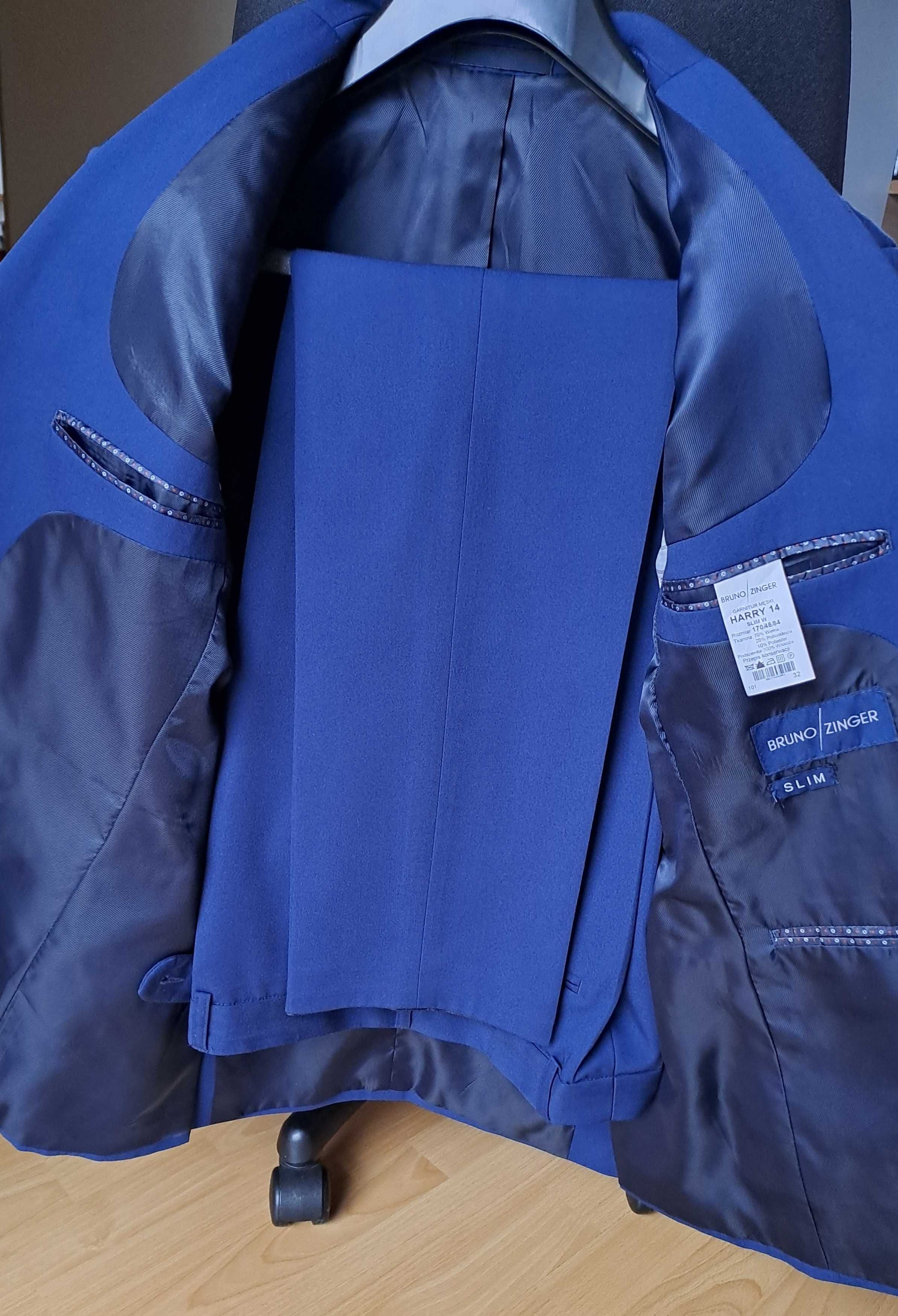 Garnitur męski Bruno/Zinger Model - Harry 14 - Slim JAK NOWY