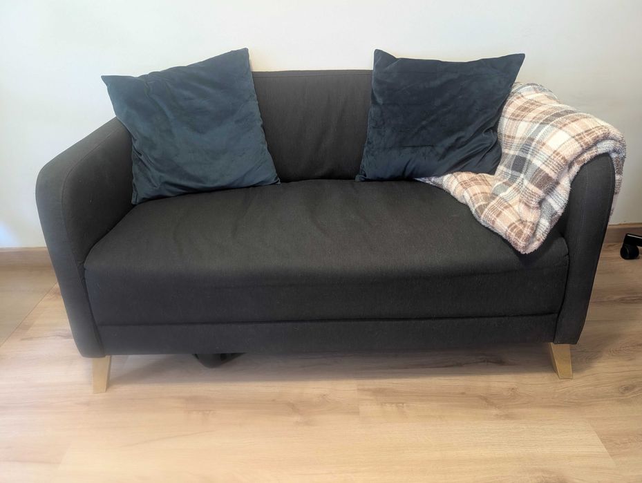 Sofá de 2 plazas, Vissle gris oscuro, Modelo LINANÄS