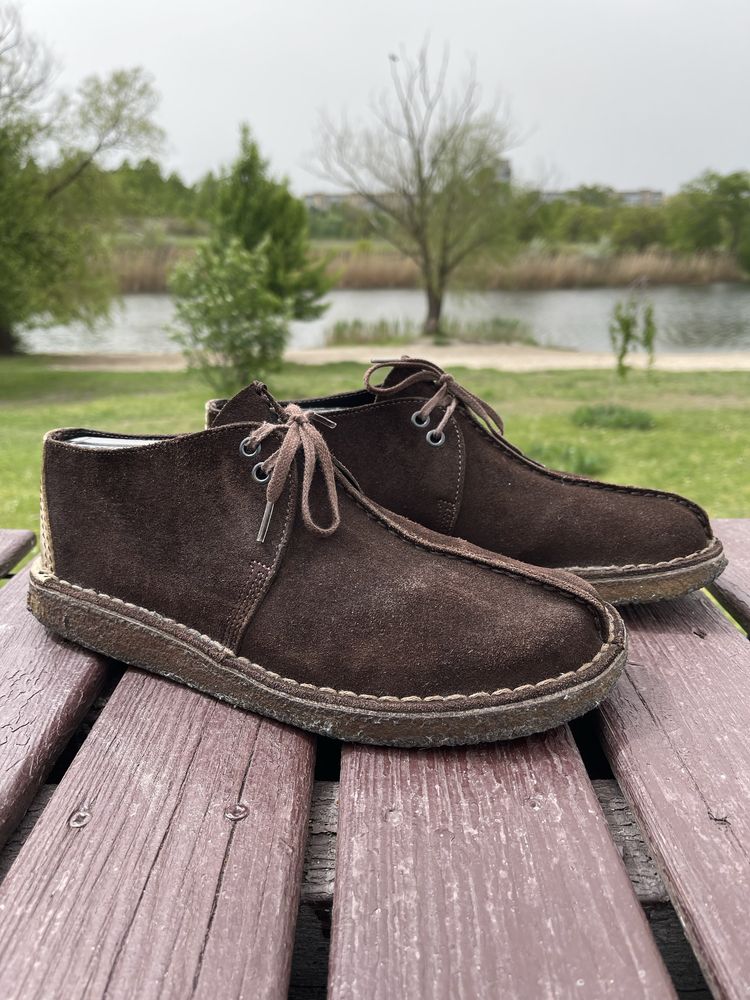 Оригінальні дезерти туфлі мокасини clarks  desert trek  dark brown