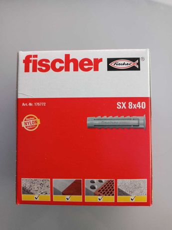 Kołki rozporowe, koszulki do muru betonu Fischer 8 x 40 mm (180 sztuk)