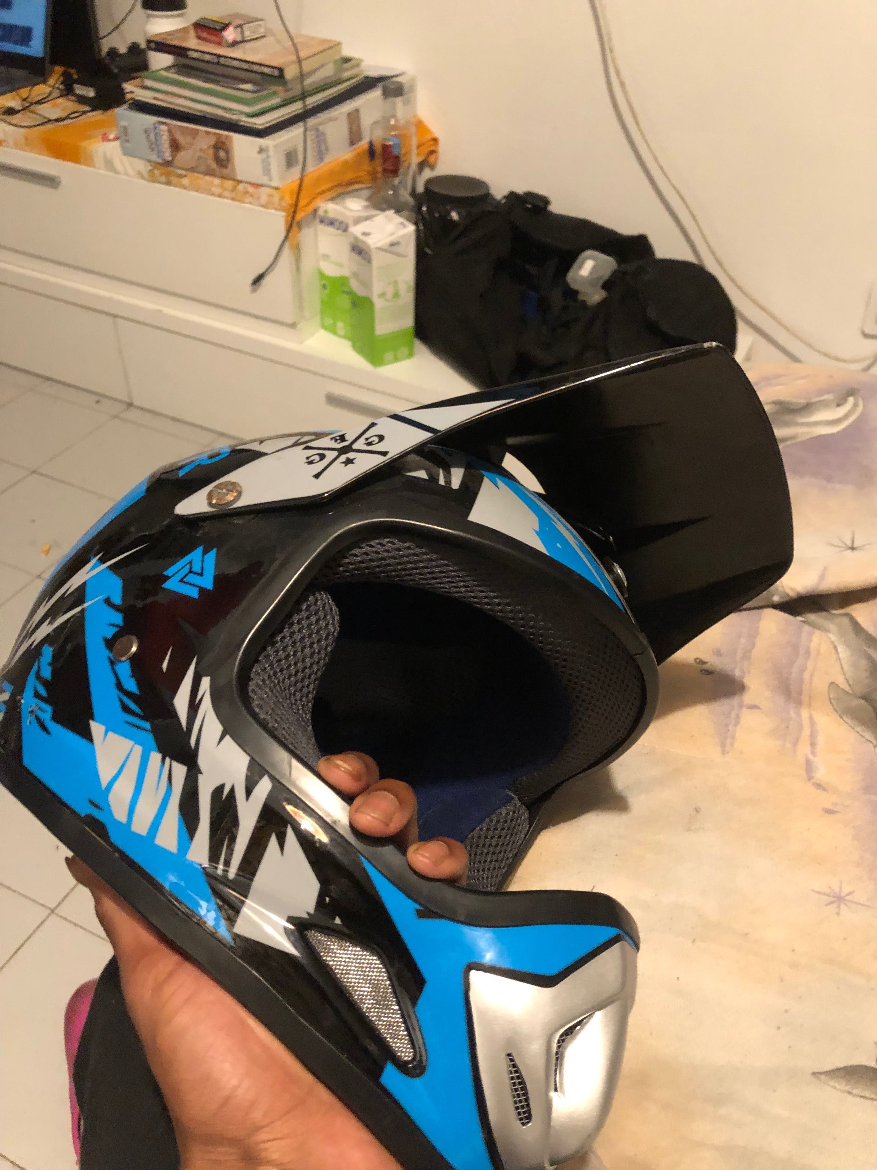 Decathlon tribal ótimo estado + conjunto de capacete Mota e bike