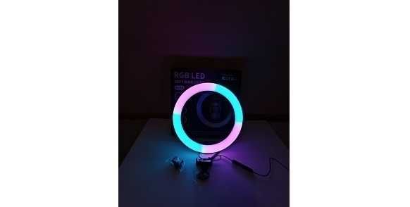 Кольцевая лампа цветная, rgb, 26см.
