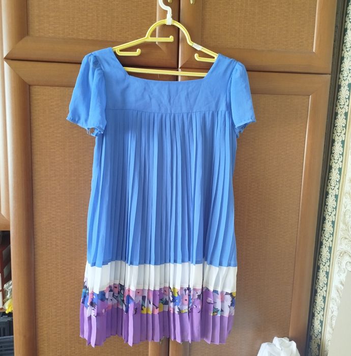 Платье плиссе S размер шифон