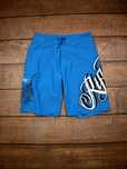 Ripcurl shorty szorty niebieskie krótkie spodenki z białym napisem