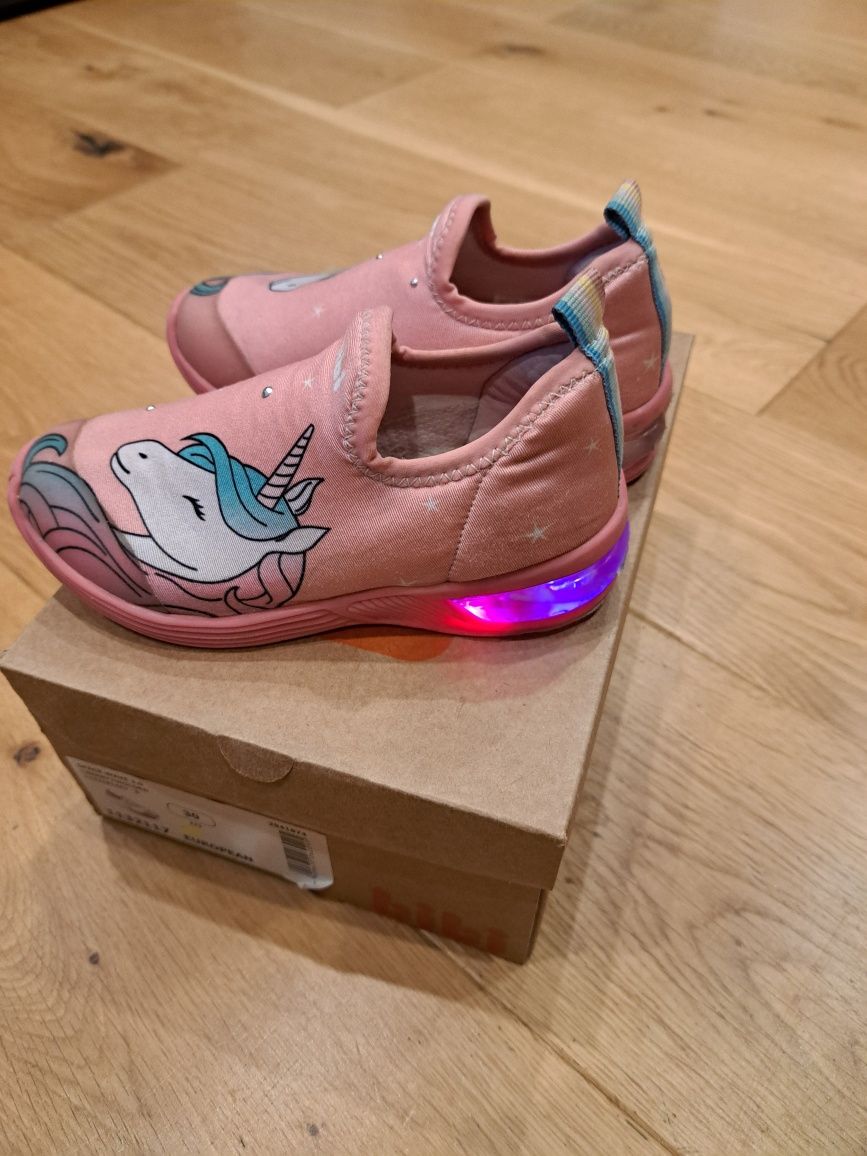 Półbuty sneakersy Bibi rozm. 30 jednorożce świecące