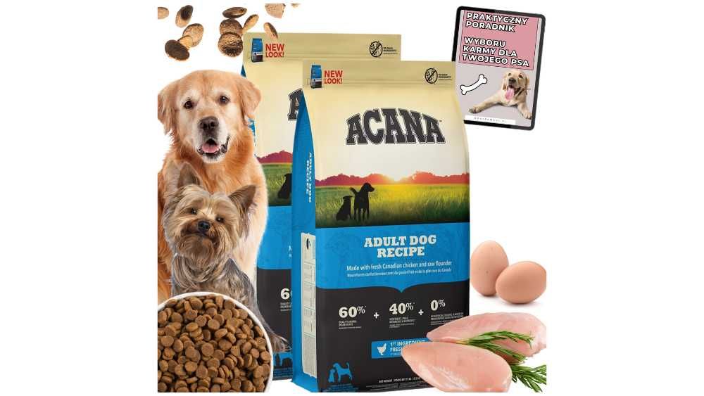 Zestaw 2x KARMA sucha Acana dla psa z kurczakiem naturalna 34KG GRATIS