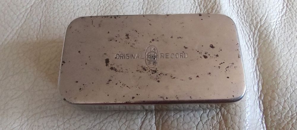 Pudełko na strzykawke Oryginal Record  strzykawka antyk PRL vintage