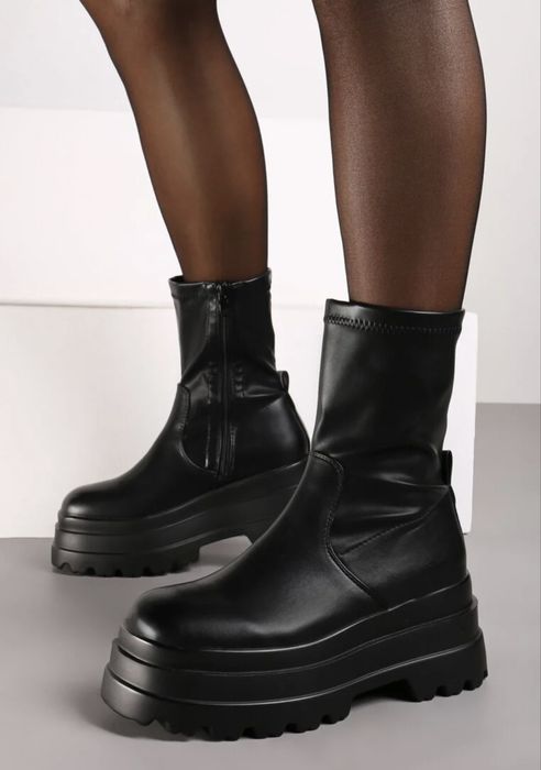 Сапожки жіночі, зимові, замінник шкіри