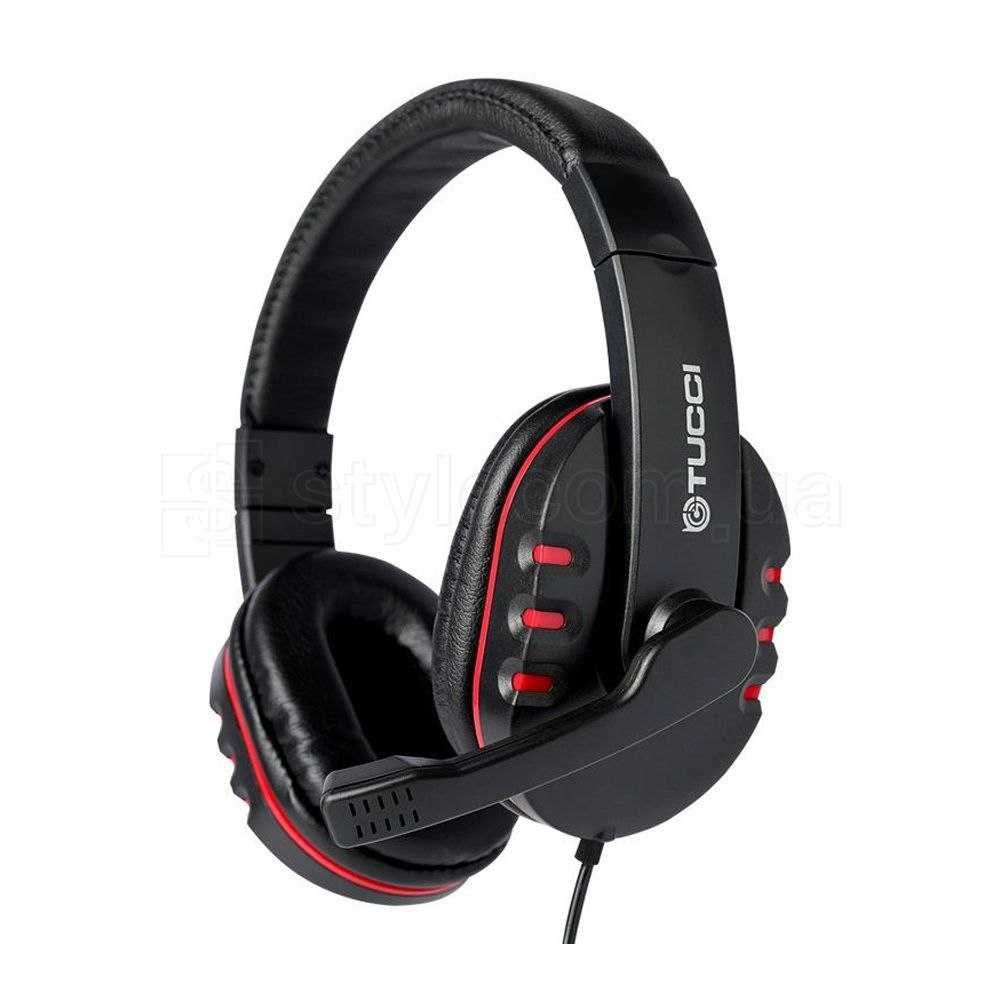 Наушники с микрофоном Tucci-X6 Black/Red mini-jack (Новые)