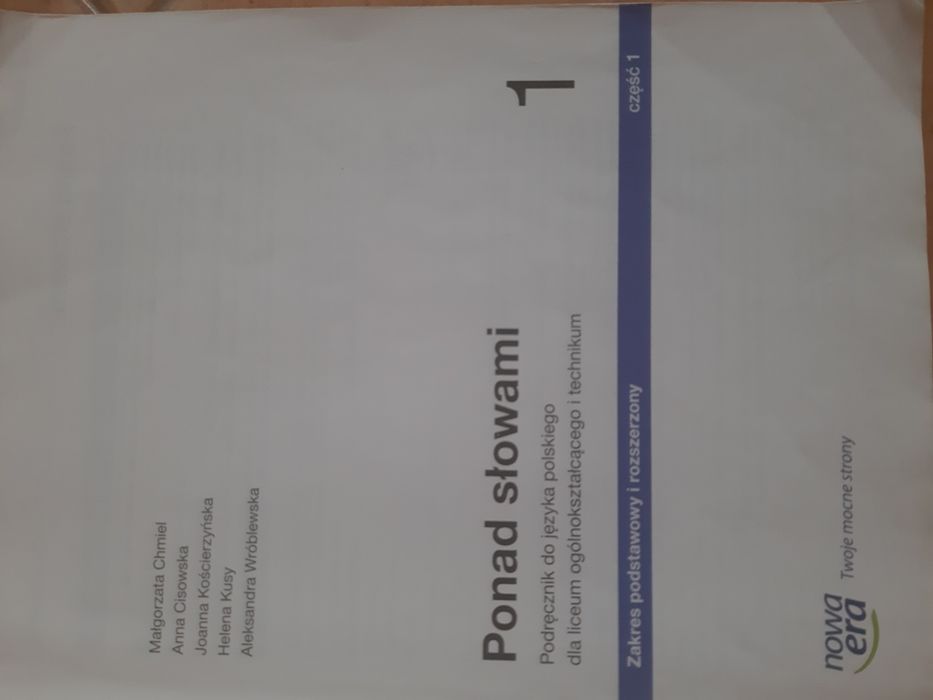 Ponad słowami 1 cz1 zakres podstawowy